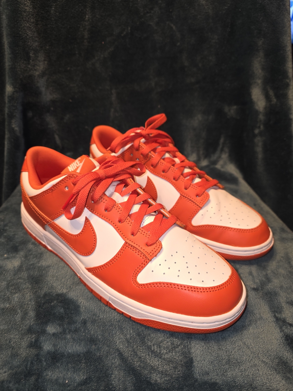 Brand New Nike Men's Orange/White Low-Top Dunk Sneakers